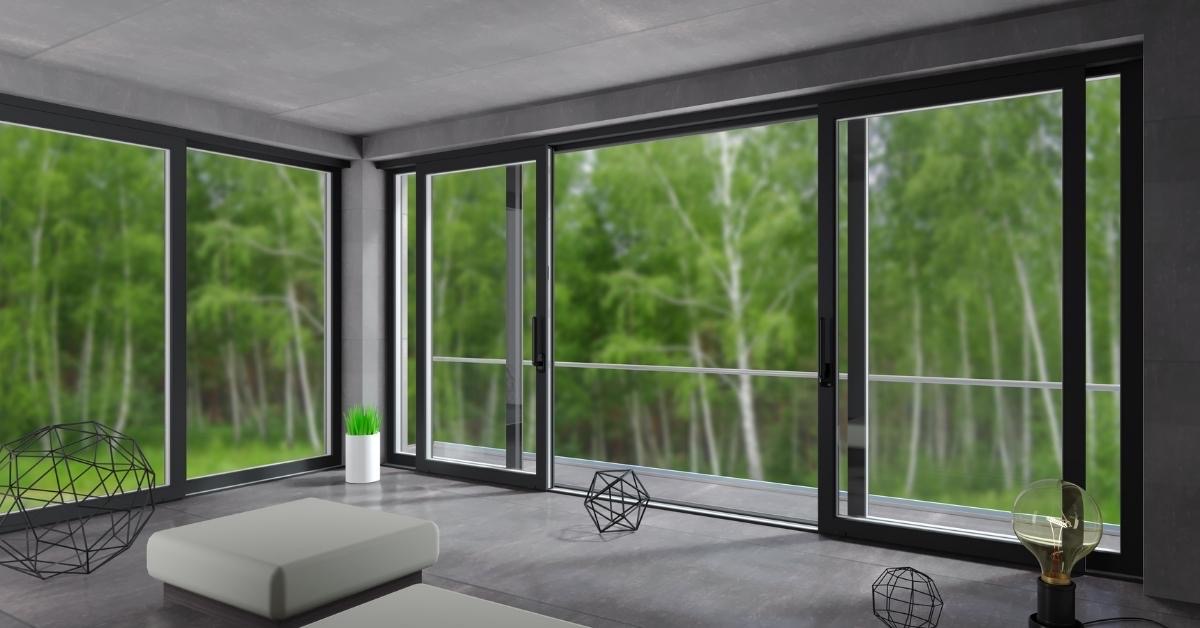 Double glazing windows in a modern home
