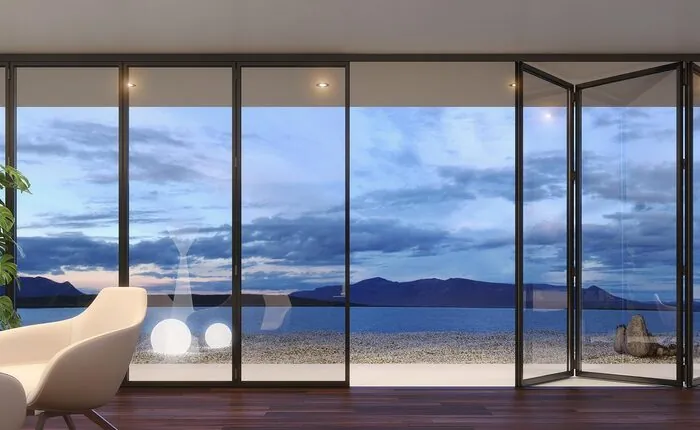Frameless folding Doors
